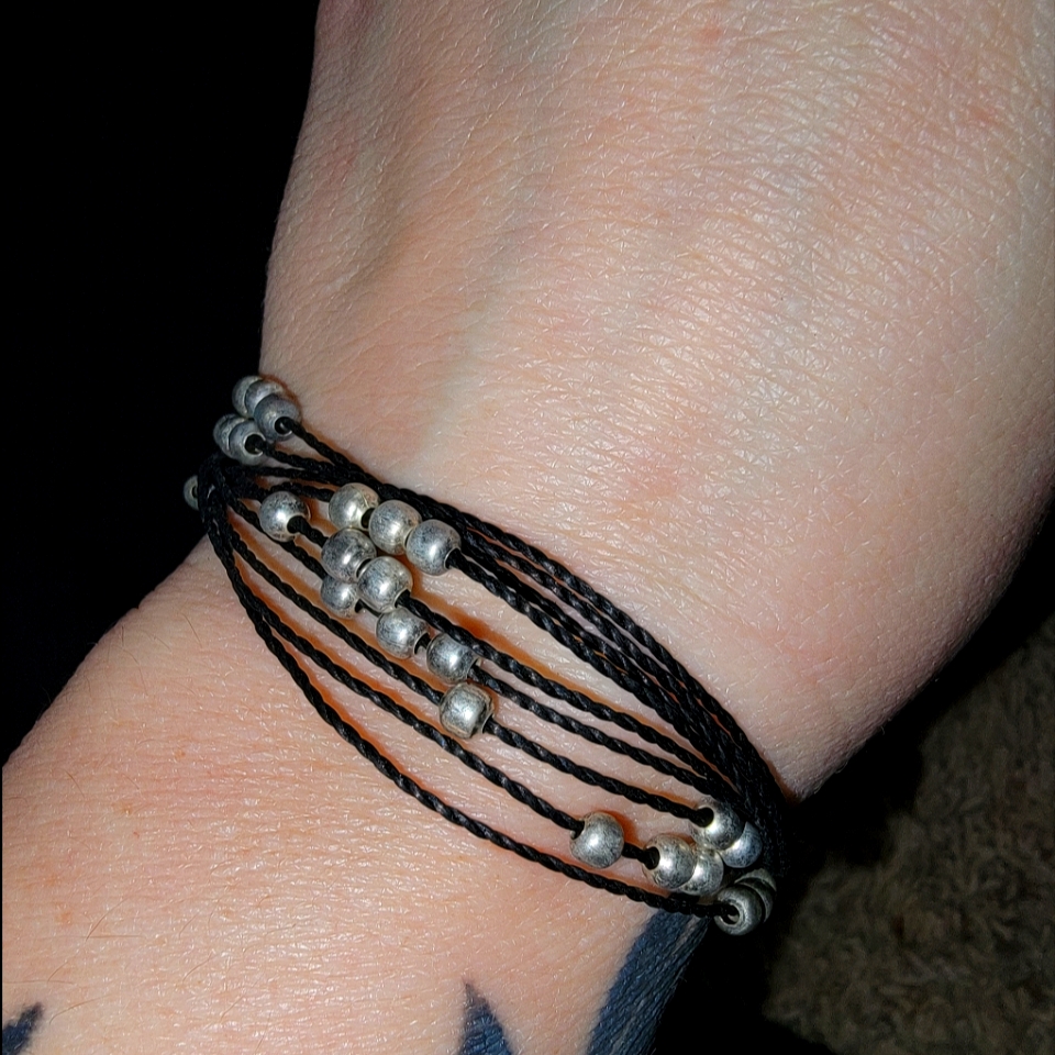 Pearl And Black Cord Pura Vida Bracelet 8$